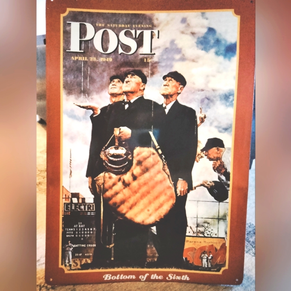Vintage Norman Rockwell tin wall art.